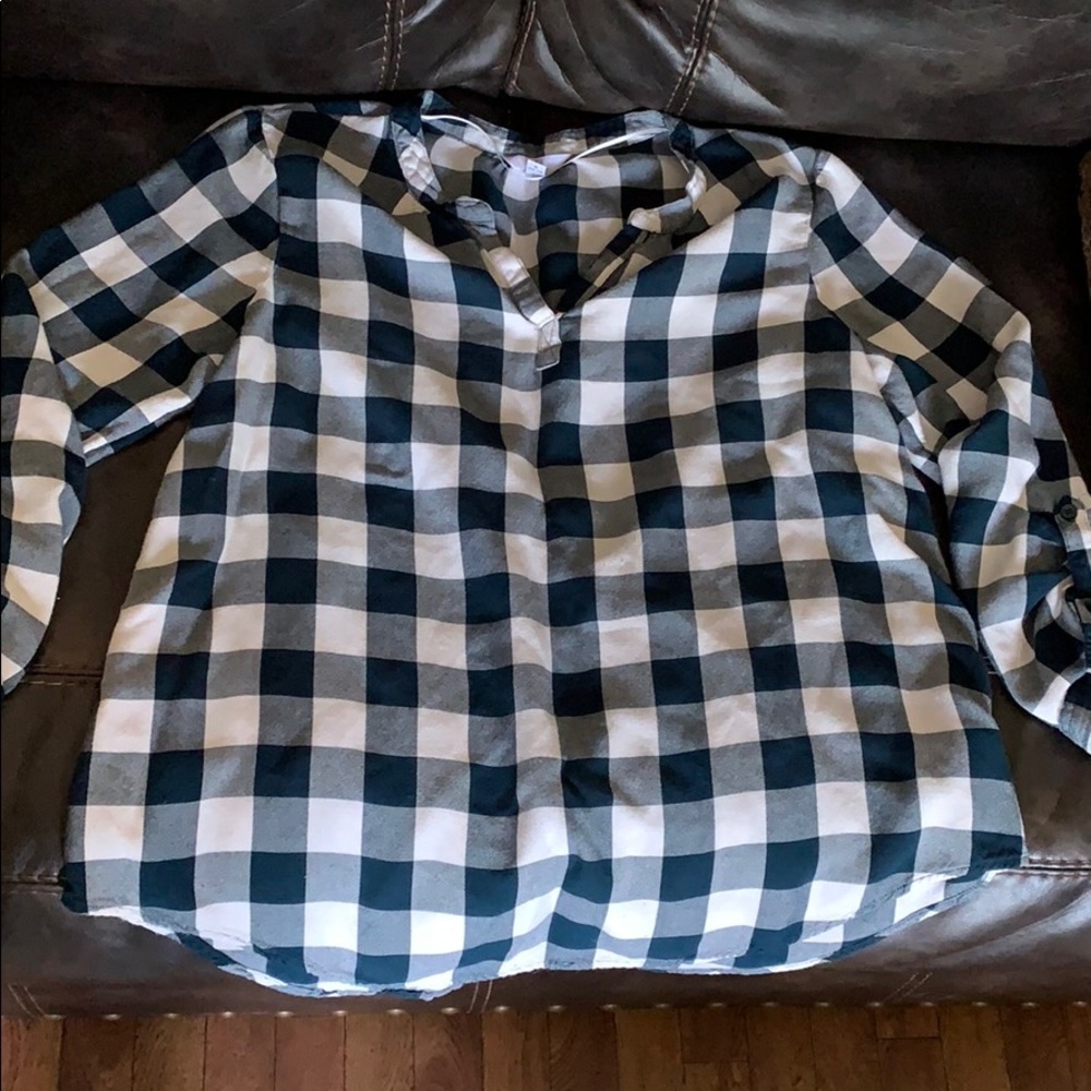 Time and Tru plaid tunic top